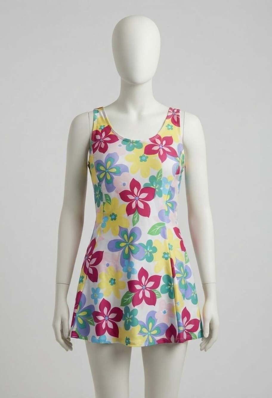 Madmax small Colorful Floral Print Scoop Neck Swim Dress bathing suit